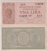 Italy 1 Lire 1935 P 29 a AUnc