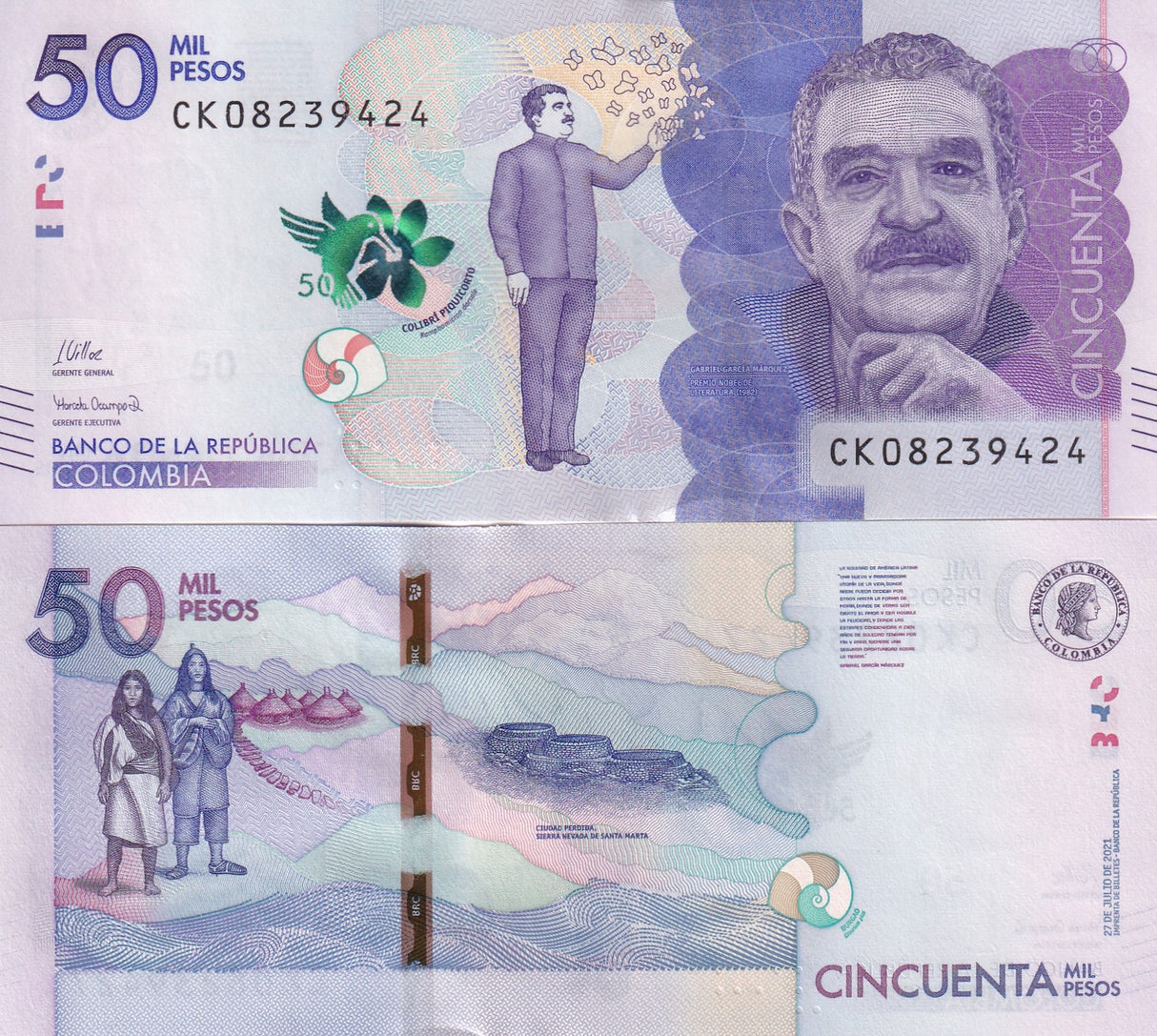 Colombia 50000 Pesos 2021 P 462 UNC