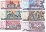 Cambodia Set 6 UNC 100 200 500 - 5000 Riels 2014/2022 P 65 65A 66 67 67A P 68