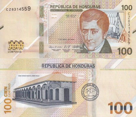 Honduras 100 Lempiras 2022 / 2024 P NEW Revise Design LOT 3 UNC