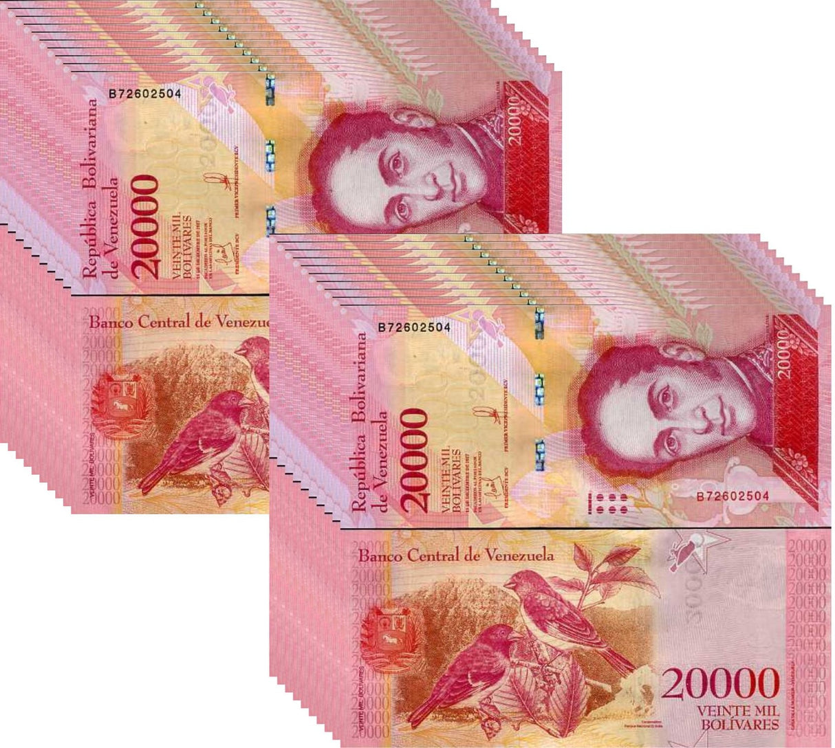 Venezuela 20000 Bolivares 2017 P 99 UNC LOT 20 PCS