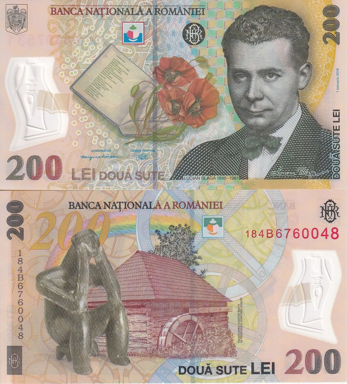 Romania 200 Leu 2018/2018 P 122 i Polymer UNC