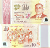 Singapore 10 Dollars ND 2015 P 57b Polymer Commemorative 2 Diamonds UNC