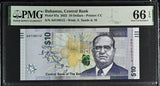 Bahamas 10 Dollars 2022 P 87 a Gem UNC PMG 66 EPQ