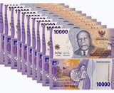 Indonesia 10000 Rupiah 2022 / Random Year P 165 UNC LOT 10 PCS
