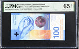 Switzerland 100 Franken 2018 ND 2019 P 77Ab Gem UNC PMG 65 EPQ
