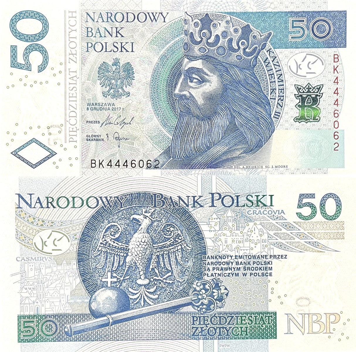 Poland 50 Zlotych 2017/2018 P 185 UNC