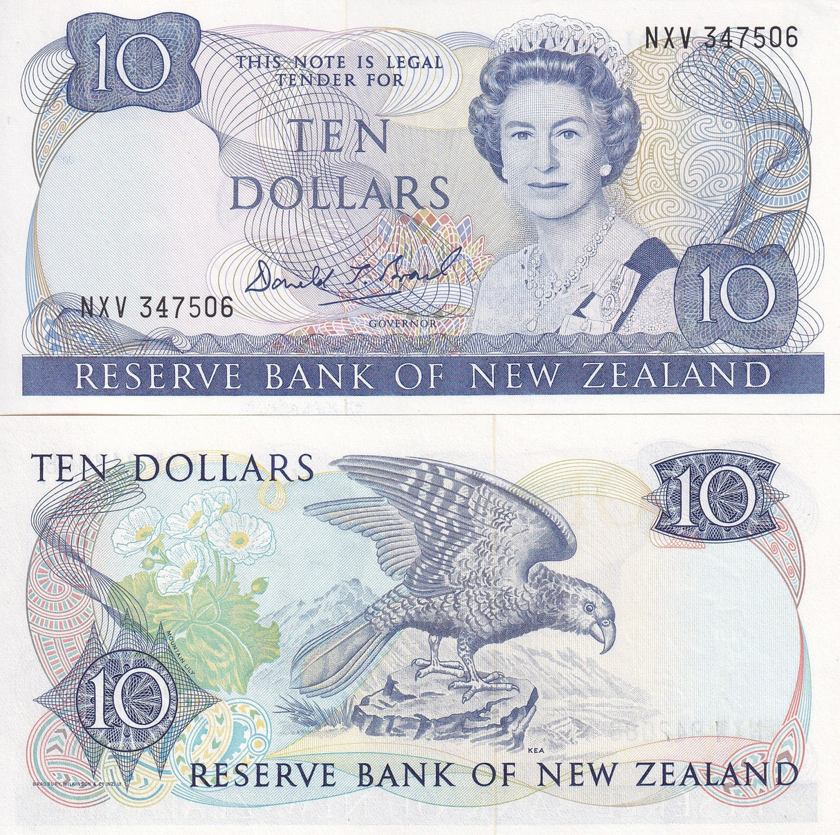 New Zealand 10 Dollars ND 1981-1992 P 172 c UNC
