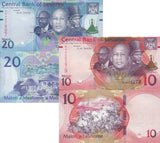 Lesotho SET 2 UNC 10 20 Maloti 2024 2025 P New Hybrid UNC
