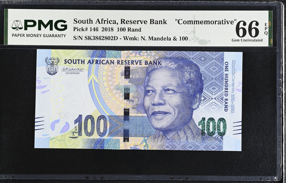 South Africa 100 Rands 2018 Commemorative P 146 Gem UNC PMG 66 EPQ