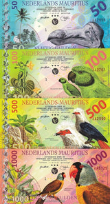 Netherlands Mauritius set 4 Polymer 50 100 500 1000 Gulden 2016 Private Fantasy