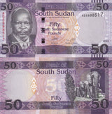 South Sudan 50 Pounds 2015 P 14 a UNC Elephants, Dr. John Garang de Mabior