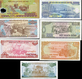 Vietnam Set 7 UNC 100 200 500 1000 2000 5000 10000 RANDOM DATES P 100 - 119