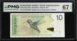 Netherlands Antilles 10 Gulden 2014 P 28 g Superb Gem UNC PMG 67 EPQ