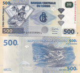 Congo 500 Francs 2022 P 96D New Sign UNC ,Diamond exploitation, Etroite Valley