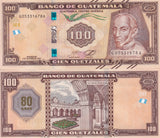 Guatemala 100 Quetzales 2025 / 2026 Commemorative 80th to the BDG P 130 UNC