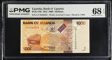 Uganda 1000 Shillings 2024 P 49 h Superb Gem UNC PMG 68 EPQ TOP POP