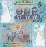 Namibia SET 2 UNC 30 60 Dollars Commemorative 2020 2025 P 18 19 Polymer