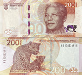 South Africa 200 Rand 2023 P 152 Mandela , Leopards, Crisp , XF