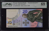 Poland 20 Zlotych 2020 P 194 Commemorative Superb Gem UNC PMG 69 EPQ