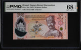 Brunei 10 Brunei Dollars 2024 P 43 a Polymer Superb Gem UNC PMG 68 EPQ TOP POP