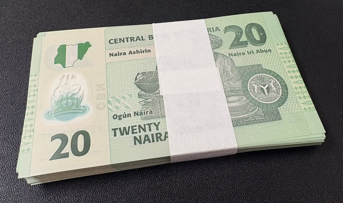 Nigeria 20 Naira 2026 P 40 Polymer UNC LOT 100 PCS 1 bundle ,Ladi Kwali