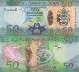 Solomon Islands 50 Dollars ND 2013 P 35 Hybrid Random Prefix UNC