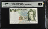 Italy 5000 Lire 1985 P 111 a Gem UNC PMG 66 EPQ