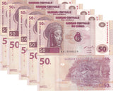 Congo 50 Francs 2000 P 91 UNC LOT 5 PCS