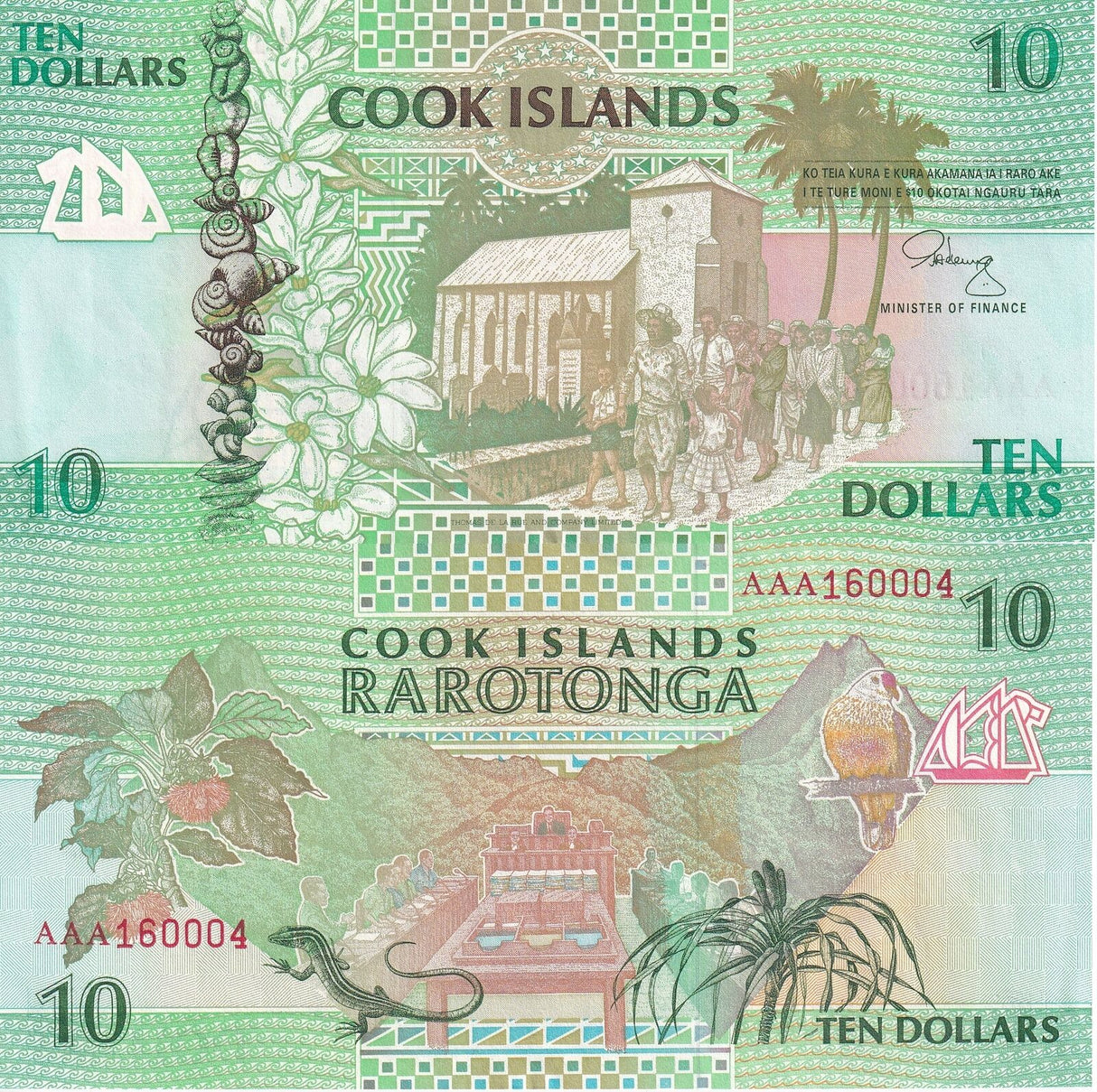 Cook Islands 10 Dollars 1992 P 8 AUnc