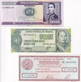 Bolivia Set 3 UNC 1 5 10 Centavos 1984 1987 P 195 196 197