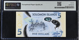 Solomon Islands 5 Dollars ND 2019 P 38 First Prefix A1 Superb Gem UNC PMG 70 EPQ