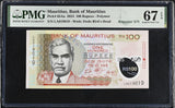 Mauritius 100 Rupees 2024 Polymer P 65Aa REPEATER Superb Gem UNC PMG 67 EPQ