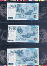 Set 3 Battle of Britain Commemorative 2023 Britannia Pound Collection W/Folder