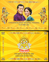 Bhutan 100 Ngultrum 2011 Commemorative Wedding P 35 UNC With Folder