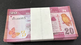 Sri Lanka 20 Rupees 2024 issue 2026 P 123 NEW UNC LOT 100 PCS 1 Bundle