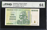 Zimbabwe 1 Billion Dollars 2008 P 83 Choice UNC PMG 64