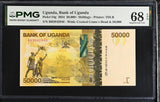 Uganda 50000 Shillings 2024 P 54 g Superb Gem UNC PMG 68 EPQ TOP POP