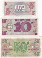 Great Britain Armed Forces Set 3 PCS 5 10 50 Pound P M47 M48 M49 UNC