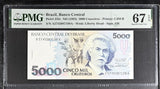 Brazil 5000 Cruzeiros ND 1993 P 232 c Superb Gem UNC PMG 67 EPQ TOP POP