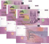 Comoros 5000 Francs 2025 / 2026 P NEW Design LOGO + ONE Sign LOT 3 UNC