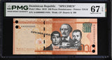 Dominican Republic 100 Pesos 2019 P 190 es SPECIMEN Superb Gem UNC PMG 67 EPQ