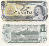 Canada 1 Dollar 1973 P 85 c Sign Crow-Bouey AUnc