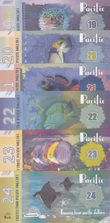 Pacific Ocean set 6, 19 20 21 22 23 24 Dollars 2017 Fantasy , Diodontidae