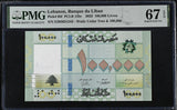Lebanon 100000 Livres 2023 P 95 f Superb Gem UNC PMG 67 EPQ