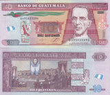 Guatemala 10 Quetzales 2024 2026 New Sign Date P 123A UNC ,PWPW