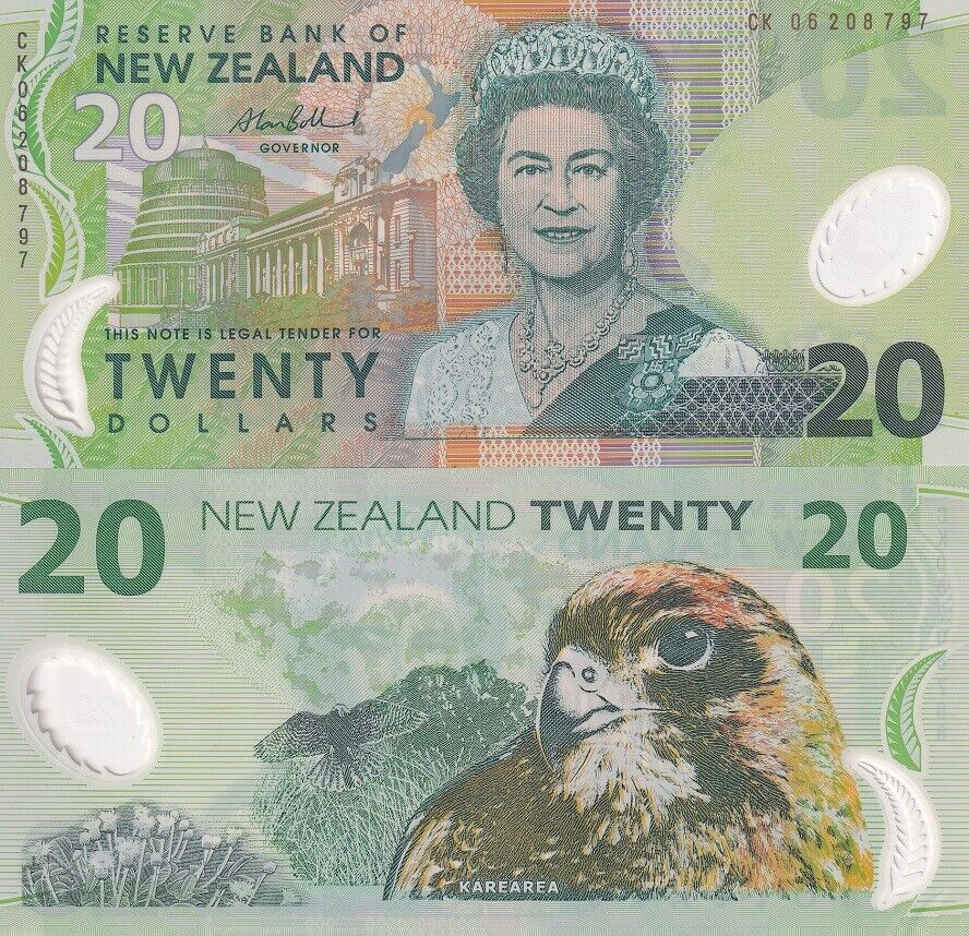 New Zealand 20 Dollars 2006 Polymer P 187 b UNC