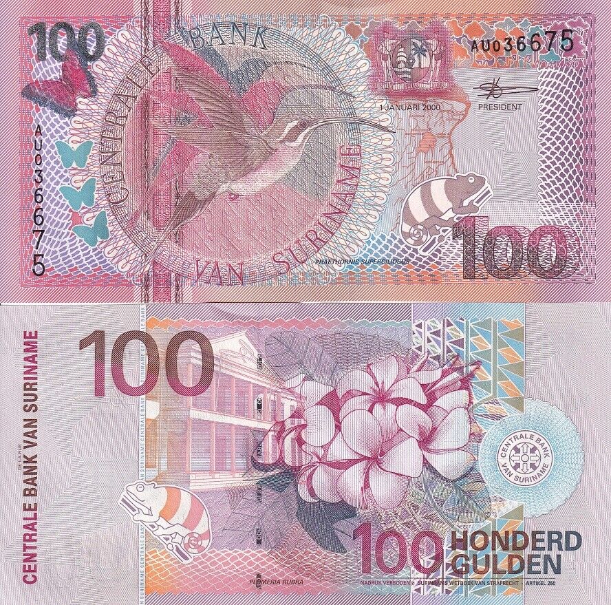 Suriname 100 Gulden 2000 P 149 UNC