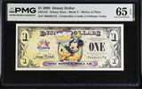 USA Disney 1 Dollar 2009 Mickey & Pluto Gem UNC PMG 65 EPQ , castle