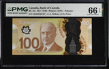 Canada 100 Dollars 2011 P 110 Sign Wilkins & Poloz Polymer Gem UNC PMG 66 EPQ